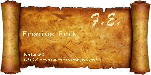 Fronius Erik névjegykártya