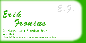 erik fronius business card